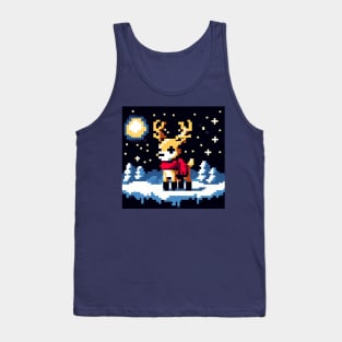 Cute Pixel reindeer: : Family Christmas Design Tank Top